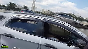 Angel Takemura Gives A Tattooed Blowjob In A Car On Marginal Pinheiros