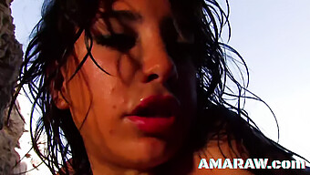 Carla Cruz, A Young Latina, Gets Aggressively Penetrated On A Sandy Shore