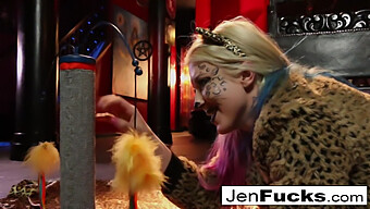 Leya The Cat Gets Assistance From Jen Hexxx In A Milk Enema Session