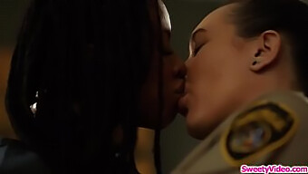 Interracial Lesbian Encounter Between A Black Inmate And Her Guard In Prison