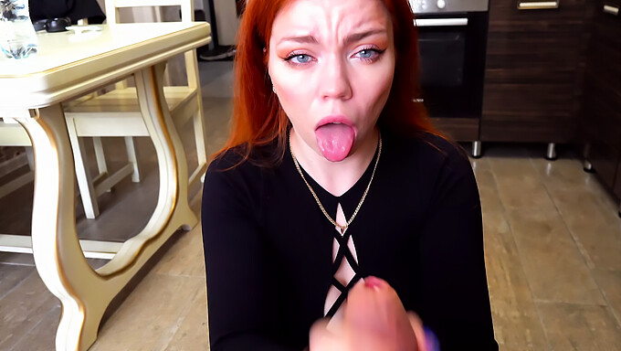 Redhead Amateur Gives A Deepthroat And Plays With Foreskin