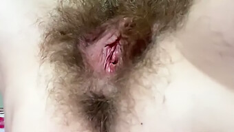 Intense Close-Up Of Hairy Pussy Masturbation With Female Ejaculation