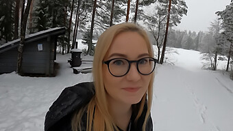 European Teen Gets Fucked Hard In The Snow