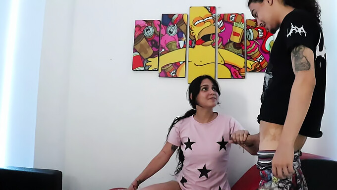 Venezuelan Babe Gives A Blowjob And Gets Fucked On New Furniture